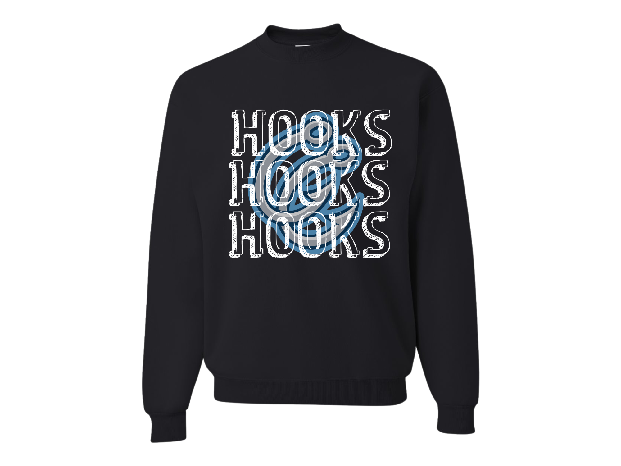 Hooks baseball tee, sweatshirt or hoodie