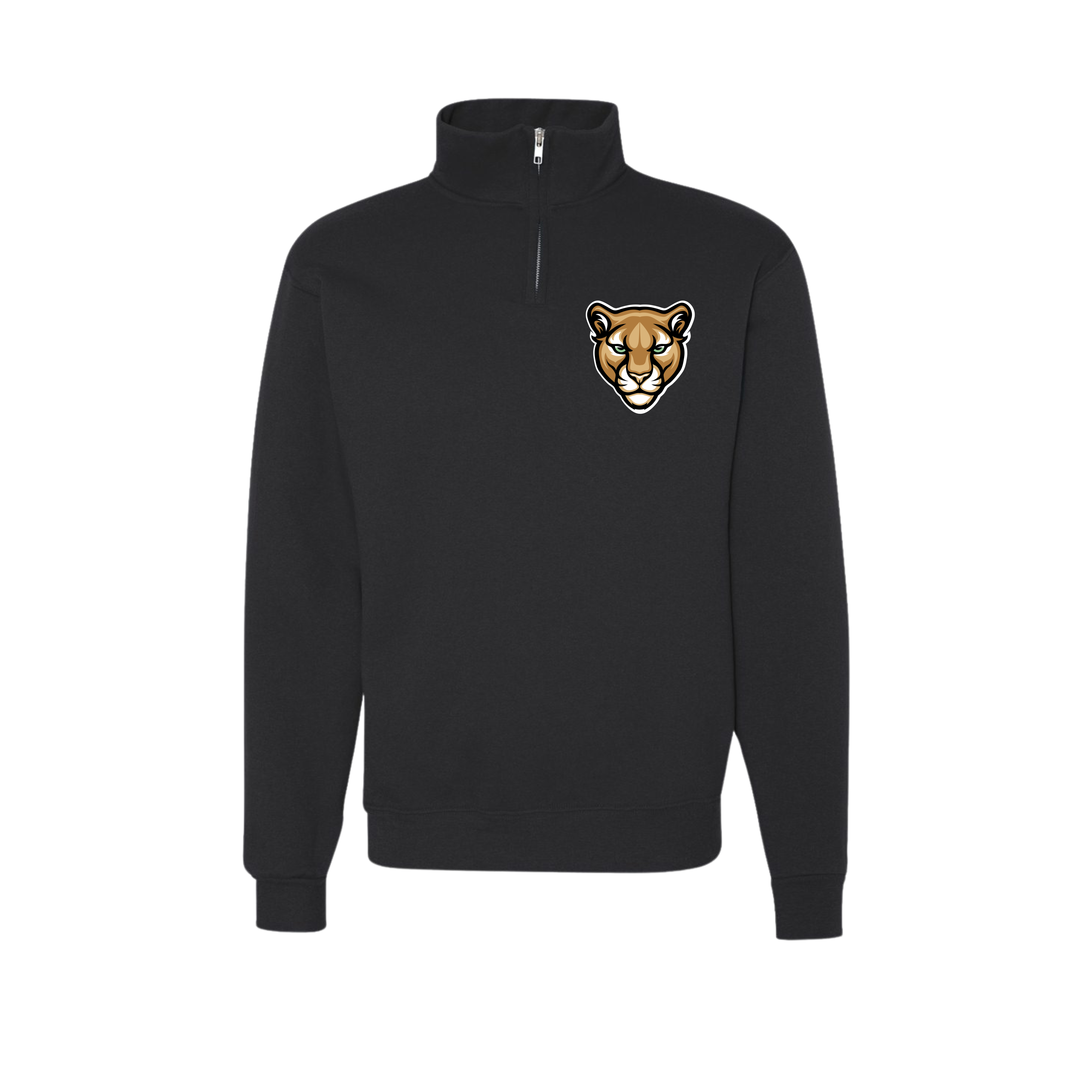 Quarter Zip Black (Cougar head Pocket) Adult