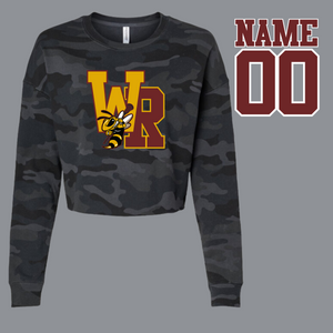 WR ladies black camo cropped sweatshirt