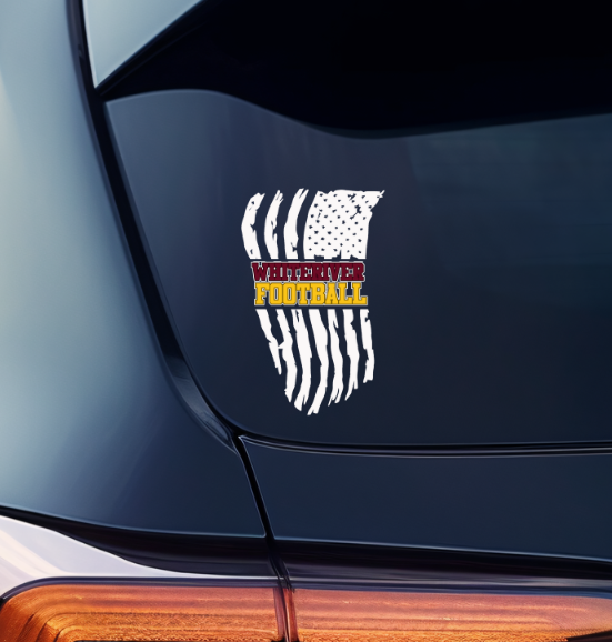 flag car decal (whiteriver football)