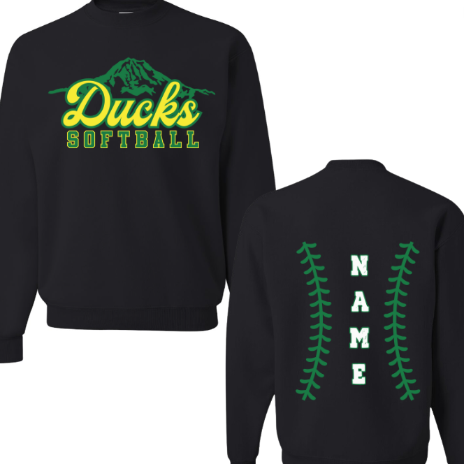 Ducks Softball design 1 (Tee and Hoodie)