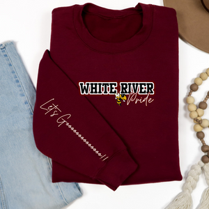 Crewneck white river pride