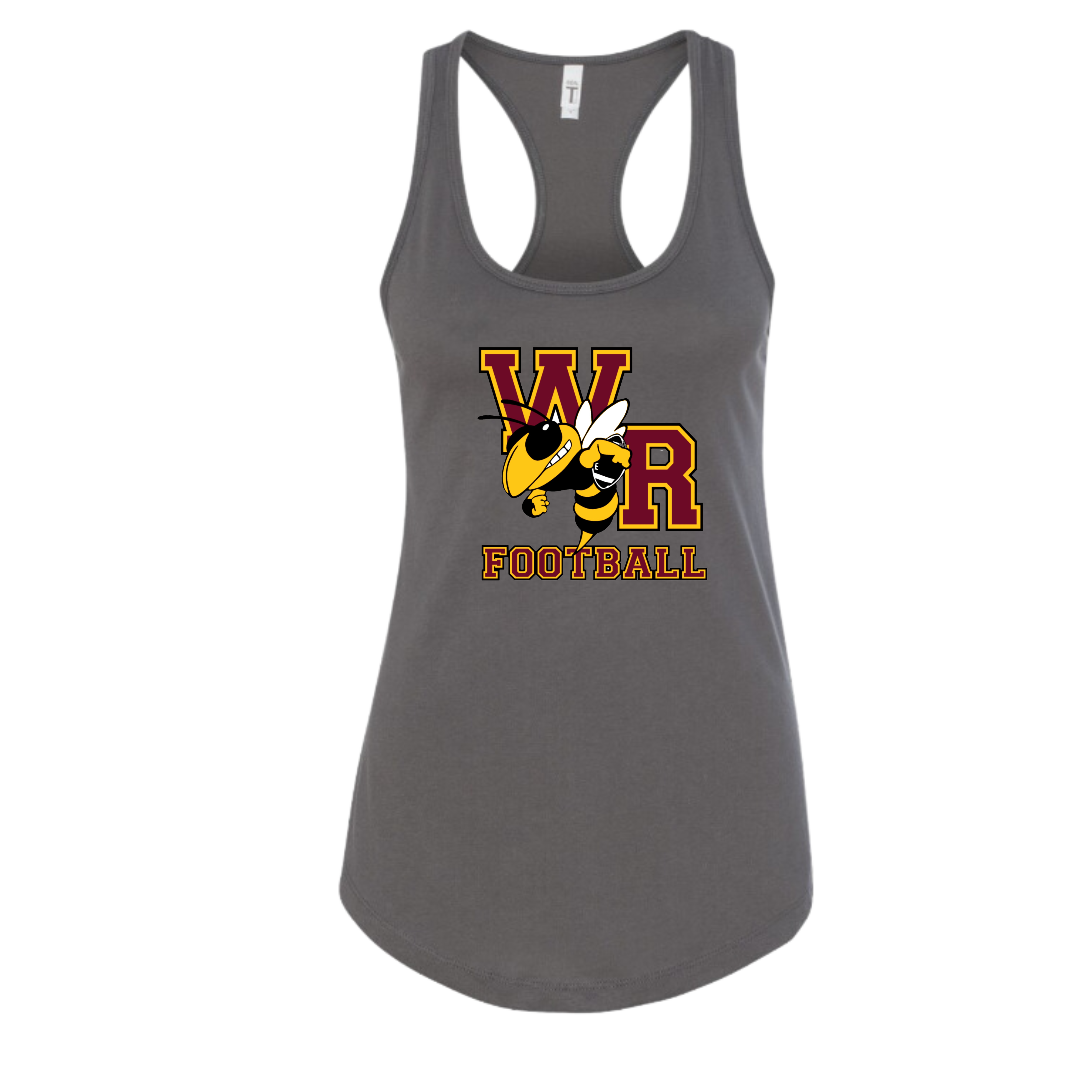 white river football women's racer tanktop