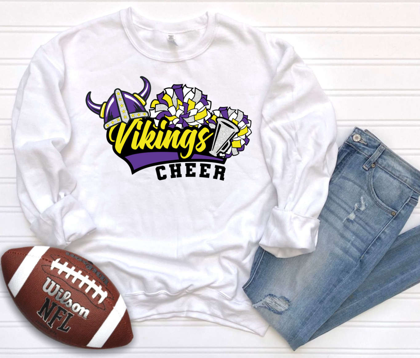 Vikings cheer Sweatshirt (no hood)